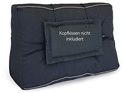 LILENO HOME Palettenkissen Set Anthrazit/Grau - Rücken- / Seitenkissen 60x40x10/20 cm - Polster für Europaletten - Palettenkissen Outdoor als Sitzkissen für Palettenmöbel