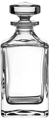 DIAMANTE Whisky Decanter | Crystal Decanter 800ml | Plain Square Shaped