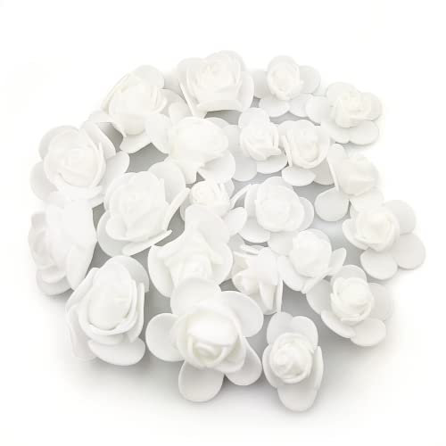 Netuno 22 Stück Schaumrosen Weiß künstliche Rosen aus Schaumstoff Blumen Kunststoff-Rosen Rosenköpfe Kunstrosen für DIY Dekoration Hochzeit Valentinstag Weihnachten Kommunion Taufe Blumensträuße