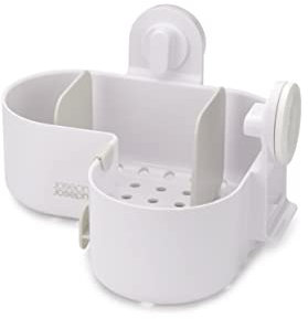 Joseph Joseph Duo Estanteria Ducha Esquina Rinconera sin Taladro, Organizador de Baño para Accesorios de Ducha, Blanco