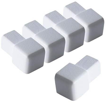 Dalsys ändstycke för kakelskena fyrkantsprofil aluminium (anodiserad) vit 8mm, 5 st, kakelprofil