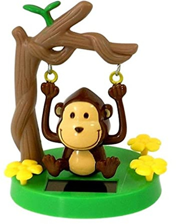 Solar Powered Dancing Animal Toys - Cute Solar Monkey Swinging Animated Bobble Dancer Toy - Solar Powered Car Dashboard Interior Decoration Desktop Ornaments Dancing Toy