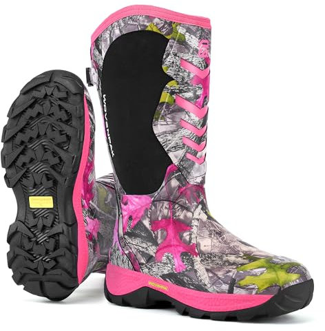 Wovenpak Rain Boots Womens, Rubber Boots for Women Insulated Hunting Boots with Steel Shank, Waterproof Boots for Women, Womens Work Boots 6mm Neoprene Rain Boots Outdoor, Size 8
