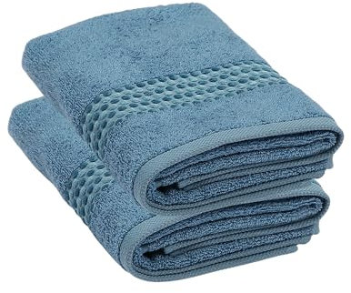 Maisonette Classy 100% Baumwolle Handtücher (50 x 100cm, 2er-Pack) - Gesicht, Hand Hellblau Handtücher für Badezimmer & Kleine Gästehandtücher