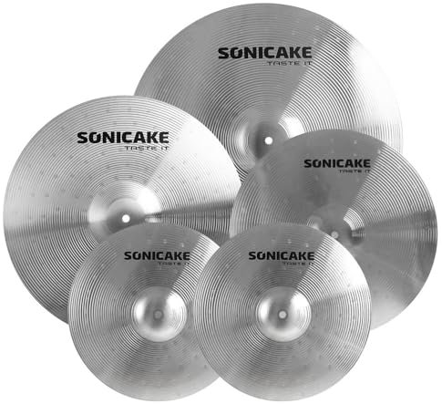 SONICAKE Cymbal Set 14 HiHat+16 Crash+18 Crash+20 Ride Beckenset Alloy 5 Stücke
