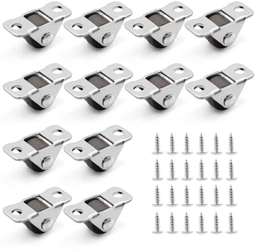 12 Stück Mini Möbelrollen, 1,2 cm Gummi Laufrollen mit Stahloberplatte, Leise Bockrollen, Kleine Rollen für Möbel, Schränke, Werkzeugkisten, DIY-Projekte und Kleingeräte