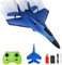 KBIBCK Remote Control Plane, RC Plane Ready to Fly, Remote Control Wireless Airplane Toy, RC Plane 2CH 2.4Ghz RC Plane with LED Lights, Remote Control Airplanes for Kids Beginners Adult (Blue)