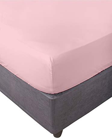 Miracle Home. Sábana Bajera 100% Microfibra cepillada, Ajustable, elástica y antipeeling. 90X200. Cama 90. Rosa