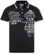 Camp David Herren Poloshirt mit Trikotkragen und Logo Artworks Black L