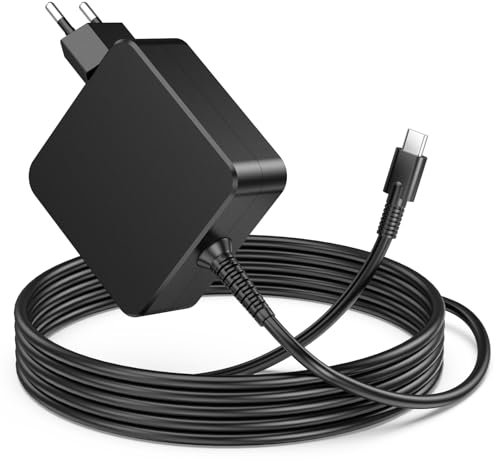 Cargador 65W USB C para MacBook Pro/Air, Lenovo Yoga, Huawei Matebook D15 D14 E, Xiaomi Air, HP, ASUS Zenbook, Samsung Galaxy Book, Cargador rápido para portátil Tipo C también Compatible con 45W