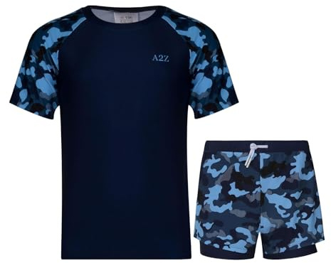 A2Z 4 Kids Girls Boys Two Piece - SW Swimsuit 899 Camo Blue 9-10