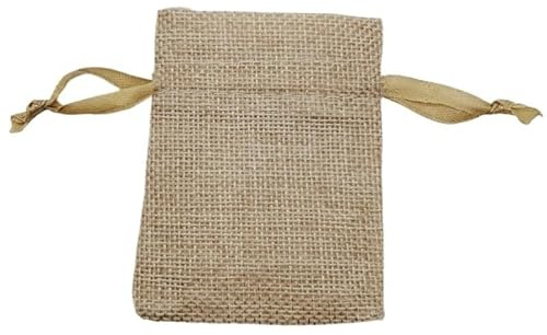 ATEUXOL Presentpåsar i bomull chiffong presentpåse i bomull och sidenband, linneväska, jutepåsar, dragskopåsar, chiffongrem, godisförpackning, DIY-förvaringsväska (Ribbon Rope, 7 x 9 cm)