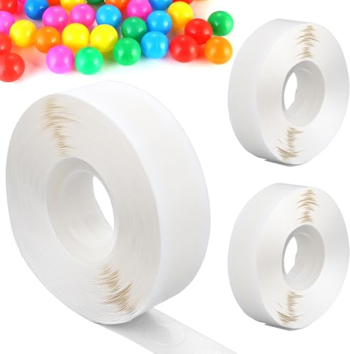 TIESOME 1000 punti adesivi su entrambi i lati, trasparenti, rimovibili, 1,2 cm di diametro, per palloncini, matrimoni, compleanni, feste, fai da te, 2 rotoli di nastro adesivo