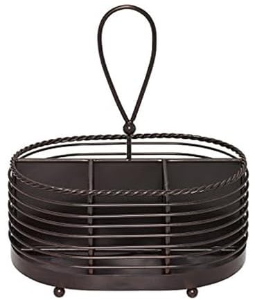 Mikasa Gourmet Basics Wire Napkin and Cutlery Caddy, Brown