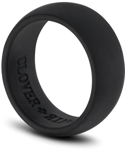 Anillo de silicona boda y regalo bolsa - En 4 colores - Fitness y Seguridad en el trabajo de la banda de Cloverring - Nunca pierda ni raye anillo original, mantenerse a salvo en el trabajo y durante la práctica deportiva o en el gimnasio!