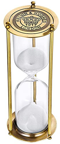 Vintage Sand Timer 1 Minute,Small Hourglass,Antique Brass Sand Clock, Sand Watch 1 Min,Antiguo Reloj De Arena 1 Minuto,Metal Unique Sandglass for Gifts Games Kitchen Home Office Decoration