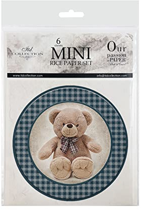 ITD Collection – mini rispapper kreativt set 14,8 x 14,8 cm (6 ark), Decoupage rispapper för scrapbooking och hantverk, flerfärgad (RSM047- HS code 48021000)