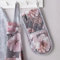 Catherine Lansfield Dramatic Floral Double Oven Glove Grey KT/46659/W/DGLV/GY