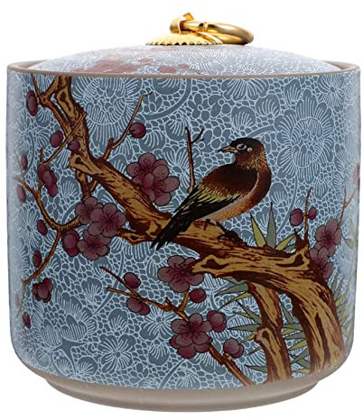 Keramik Teedose Vorratsdose Zuckerdose Gewürzdosen Tee Kanister Keramikdose Kaffeedose mit Deckel Aufbewahrungsdose für Tee Gewürz Kräuter Lebensmittel Kaffeebohnen