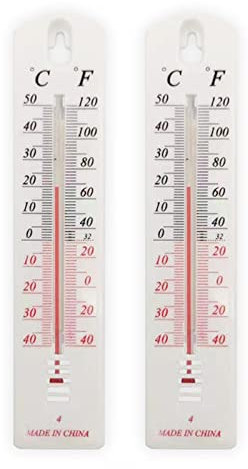 DAZZLEEX Termometro da parete da 2 pezzi, per interni ed esterni, per casa, ufficio, giardino, a temperatura di lettura -40 ℃-+50 ℃/-100 ° C +100 ° F