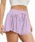 VIGVAN Shorts Damen Sommer Sport Shorts Kurze Hose 2 in 1 Flowy Running Shorts Yoga Biker Shorts Schnelltrocknende Gym Fitness Shorts Sportrock Damen (Lila, M-1)