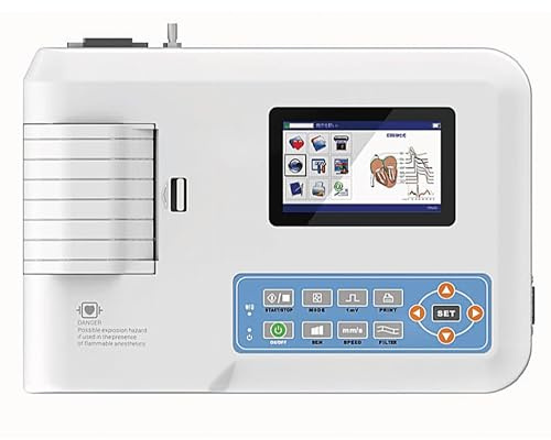 CONTEC ECG 300G VET 3 canales con pantalla, detecta 12 señales de plomo con sistema de impresión térmica, 80650