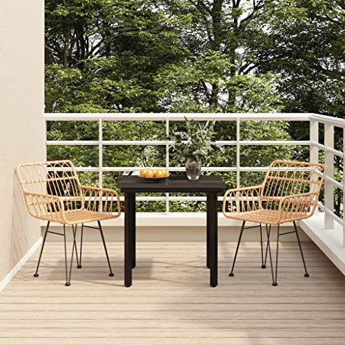 XGWKCNV Gartenmöbel-Set, 3-teilig, Polyrattan, Gartenmöbel-Set