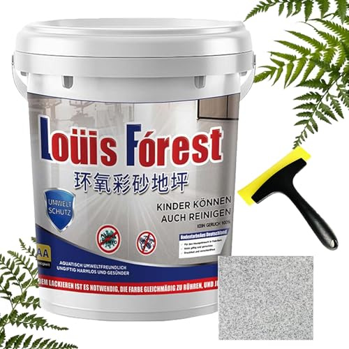 GXHNB High-Gloss Marble Effect Epoxy Floor Coating, Waterproof Water-Based Epoxy Floor Paint (500g,Light gray)