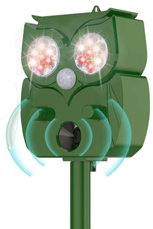 Solar Tiervertreiber 1 Stück Solar Ultraschall Katzenschreck, Katzenschreck für Garten,Verjagen von streunenden Katzen, Hunden, Waschbären und Vögeln aus Gärten, Bauernhöfen,Obstplantagen