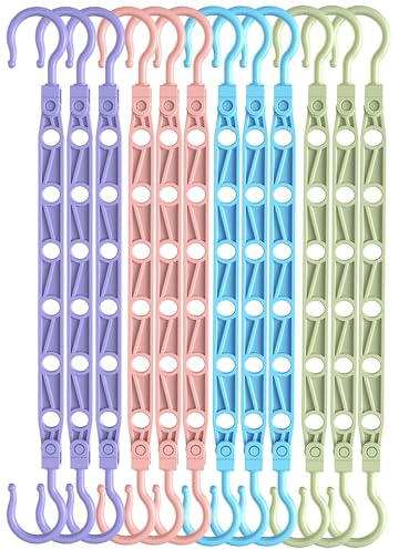 Latoxcaa 12 Pcs Space Saving Hangers, Sturdy Cascading Hangers for Heavy Clothes, Closet Organizers and Storage, Colorful