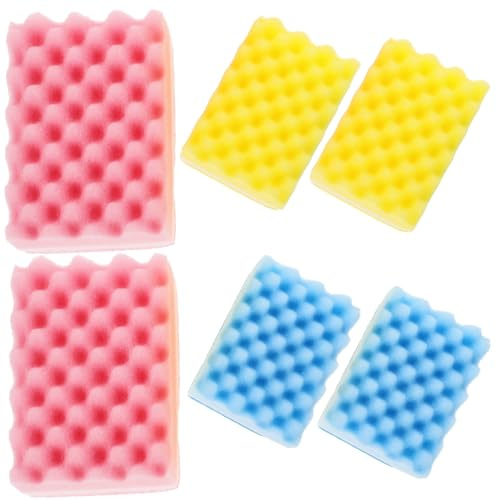 HOODANCOS 6pcs Non-Scratch Eraser Cleaning Sponges for Kitchen Bathroom and Car Scrubbing Dish Sponges Unique Rippled for Effortless Dirt Removal