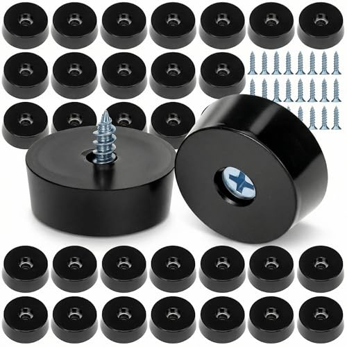 QWORK 20 stycken skruvbara gummibuffertar 9 mm x 23 mm x 25 mm för skärbräda och möbler – stötdämpande och rostfri