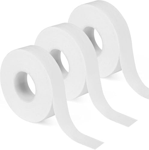 flintronic 3 Rouleaux Ruban Athlétique élastique en Coton, 1.5x10m Bande de Kinésiologie de Sport, Hypoallergénique, Bandage Autoadhésif, pour Genoux épaules, Entraînement – Haltérophilie, Blanc