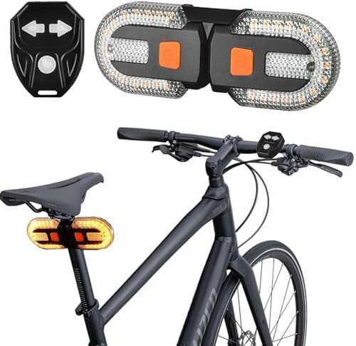 Luce Posteriore Bici con Indicatori di Direzione, Fanale posteriore per bici con indicatori di direzione, USB Ricaricabile Luci Posteriori Bici, Indicatore di Direzione, impermeabile adatto
