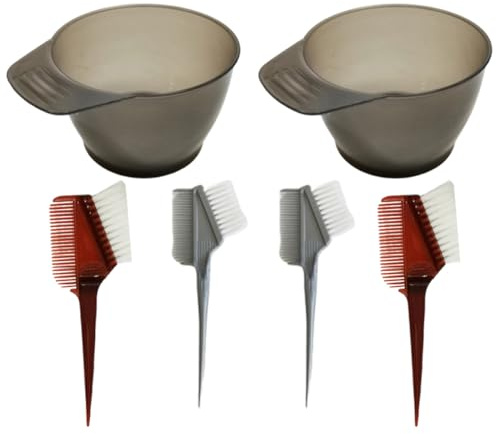 SHERCHPRY 6 Pezzi Ciotole Miscelazione e Pettini per Strumenti Pratici per Parrucchieri Materiale Colori Casuali per e Domestico Colore Casuale