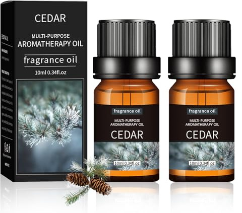Aceite Esencial Cedrus, Aceites Esenciales, Aceites Esenciales Naturales | Aceites Esenciales,Aceite Esencial de Cedro,para Difusor,Humidificador,Masaje,Armarios,Dormir,Hogar,Jabón, 2 x 10ML