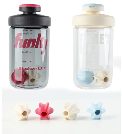 Greyoe 2 piezas Proteine Shaker Protein,Shaker Proteinas 500ml, Fitness Hombres y Mujeres Deportes de Bola Proteínas de Tritan+PP+Silicona