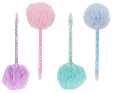 FIXOSHEE Lot de 4 Stylos à Perles pour Peinture de Diamant et Broderie, Kit Stylo à Percer Boule de Poils, Couleurs Aléatoires, Outils DIY Nail Art pour Décoration Couleur Aléatoire