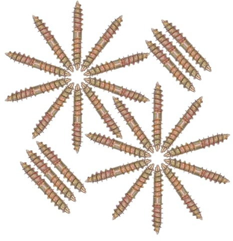 DOITOOL 100 Tornillos Autorroscantes de Doble Extremo M5 X 30 para Madera y Metal, Tornillo Espiga para Muebles, Conectores para Ensamblaje y Fijación de Estantes, Herrajes Resistentes