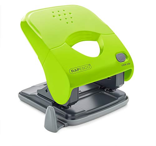 Rapesco 1529 X5-40ps Less Effort 2 Hole Punch, 40 Sheet Capacity, Green