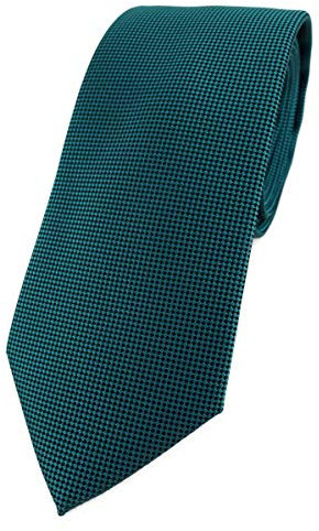 TigerTie Modische Designer Krawatte in petrol fein gepunktet