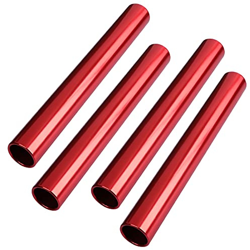 MissZM Bâtons de relais en aluminium - Équipement de course pour équipe de course à pied - Résistant à la corrosion - Surface lisse - Convient pour les sports de plein air - 4 rouges