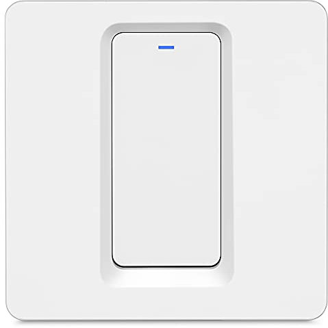 LNL WiFi Smart Light Switch, Work with or without Neutral Wire, No Hub Required, Remote Control, Voice Control and Timing Function, Compatible with Alexa, Google Assistant and IFTTT 1 Gang-1 Way