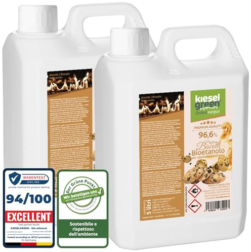 KieselGreen Bioethanolo 10 Litri con Fragranza per Caminetto a Etanolo – Bio-etanolo profumato per Ambienti, molte Fragranze - Profumo per Caminetto a bioetanolo da Interno o da Tavolo