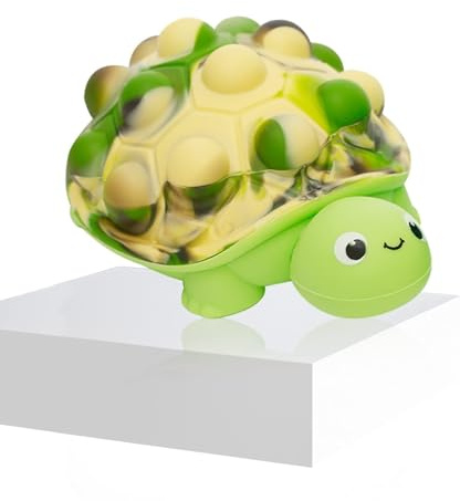 Anboor Pop Fidget Toys, 3D Silicone Turtle Push Bubbles Sensory Toy Pop Stress Ball Anxiety Stress Reliever Toy for Autism Early Education