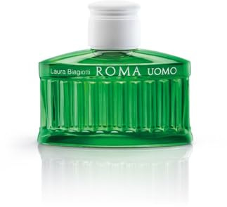 Laura Biagiotti – Roma Uomo Green Swing Eau de Toilette 125 ml – Profumo Uomo – Fragranza Floreale e Legnosa – Note Fresche ed Energizzanti – Iconico Flacone Verde Ispirato al Pantheon Romano