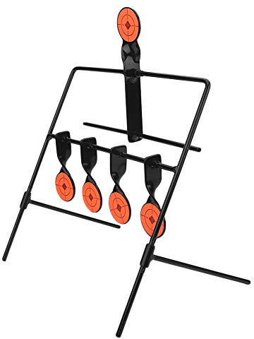 Drehbare Schießziele, 5 Ziele, Metall-Zielständer, Stahl-Schießziel mit Aufklebern, Gewehr-Luftgewehr Training, Wettkampf, Freizeit, Outdoor