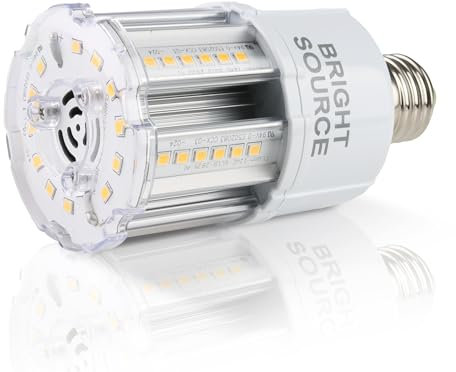 Bright Source LED Corn Light Bulb E27 / E40, 20w 30w 40w 60w 80w 100w 120w, 6000K, Replaces MH/Son/HID/HPS for Street/High Bay Parking/Garage/Warehouse & Factory (12w E27 1,800 Lumen)