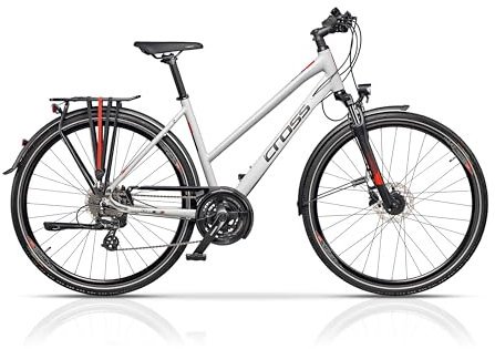 Airtracks 28 Zoll Damen Trekking Fahrrad Amber Lady Trekkingrad 24 x Gang Shimano Altus RD-M310 SGS Weiß Matt - Rahmenhöhen 44cm 48cm 52cm - (44cm (Körpergröße 155-165cm))