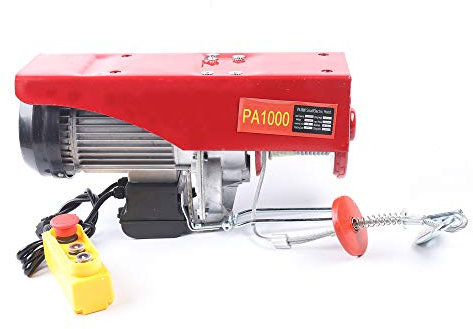 Loobiiny Paranco Elettrico 1600w Carico Max Da 1000 Kg Argano Elettrico Motore Rame Puro Fune Metallica Argano Motore Paranco A Leva Elettrico Per Edilizie Fabbriche Costruzioni
